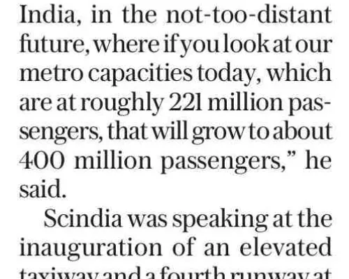 Indian,s airline fleet, airport capacity