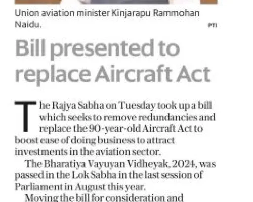 Bill Presented to replace Aircraft Act  Bill Presented to replace Aircraft Act