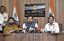 The Union Minister for Civil Aviation, Shri Kinjarapu Ram Mohan Naidu addressing a Press Conference on the Air India plane crash in Ahmedabad and also expressed deep sorrow over the incident at Udan Bhawan, in New Delhi on June 14, 2025.