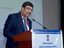 The Secretary of Ministry of Civil Aviation, Shri Samir Kumar Sinha addressing at the Safety Seminar 2025