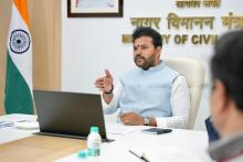 Hon’ble Minister Shri Ram Mohan Naidu chaired a review meeting with MoCA Secretary Shri Samir Kumar Sinha